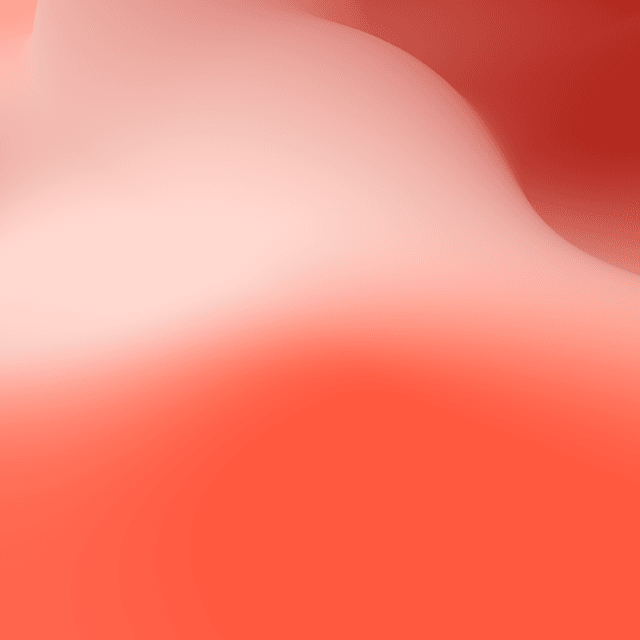 Soft-focus abstract wave of coral red and blush white, smooth gradients folding into each other like slow-moving liquid silk.